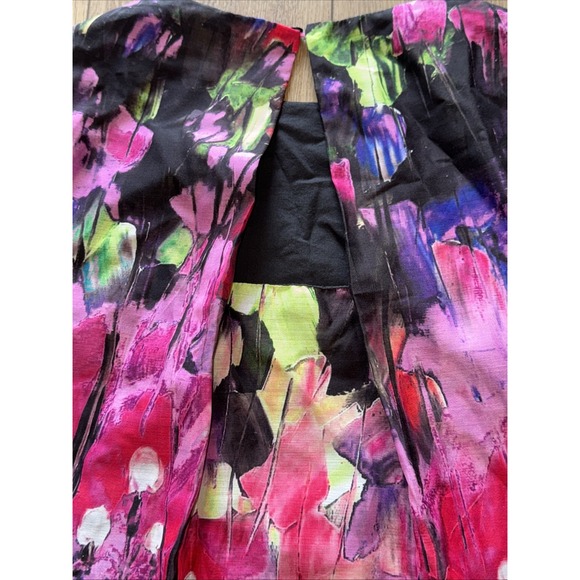 Everly Watercolor Sleeveless Lined Sheath Back Cutout Dress Small boho a-line - Picture 6 of 7